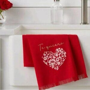 "Te Quiero" Cotton Kitchen Tea Towel Heart Threshold Red White Valentine Love